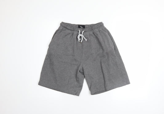 Cedar Wood State Men's Grey Sweat Shorts M Regular Fit Elastic Waist