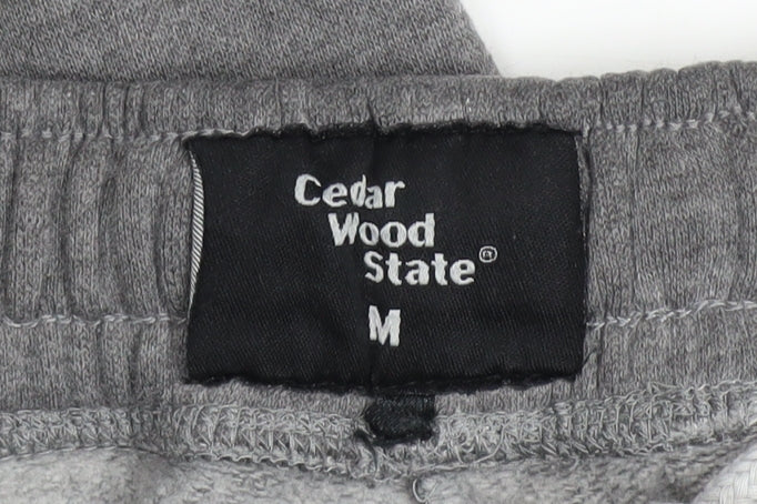 Cedar Wood State Men's Grey Sweat Shorts M Regular Fit Elastic Waist