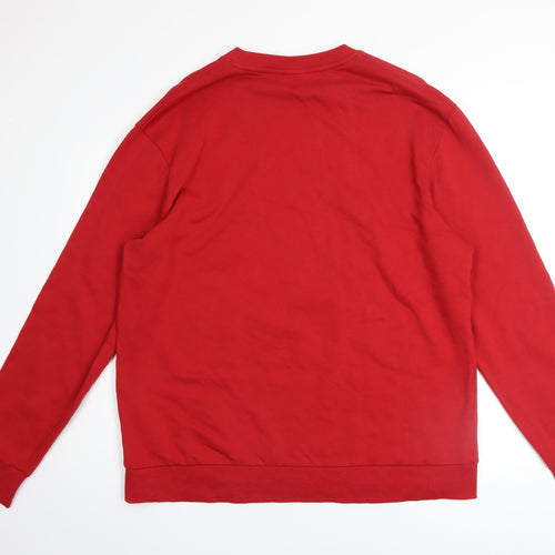 Jack & Jones Mens Red 2XL Pullover Christmas Graphic Sweatshirt