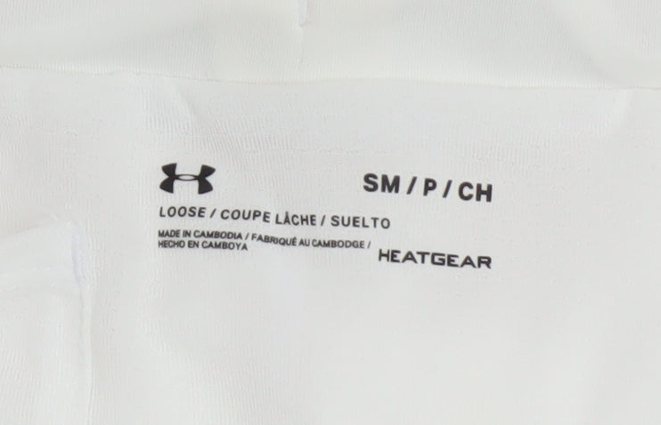Under Armour Womens White Running Shorts Size S Lightweight HeatGear
