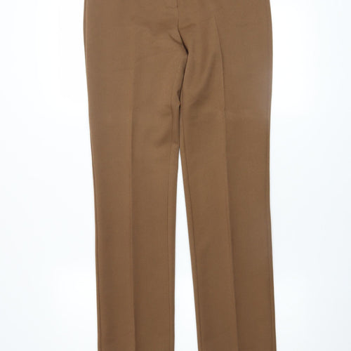 Marks and Spencer Women’s Brown Size 8 Long Dress Pants with Zip Pockets