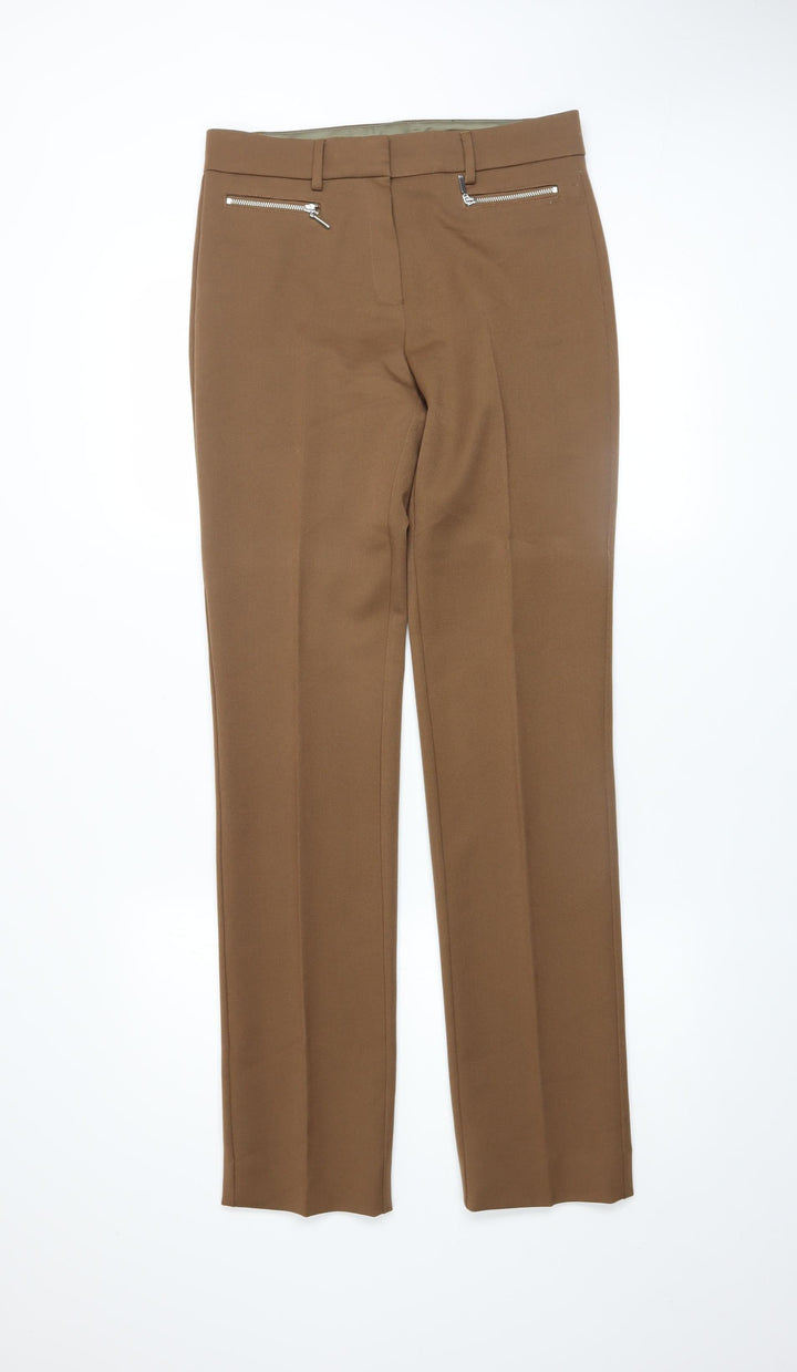 Marks and Spencer Women’s Brown Size 8 Long Dress Pants with Zip Pockets