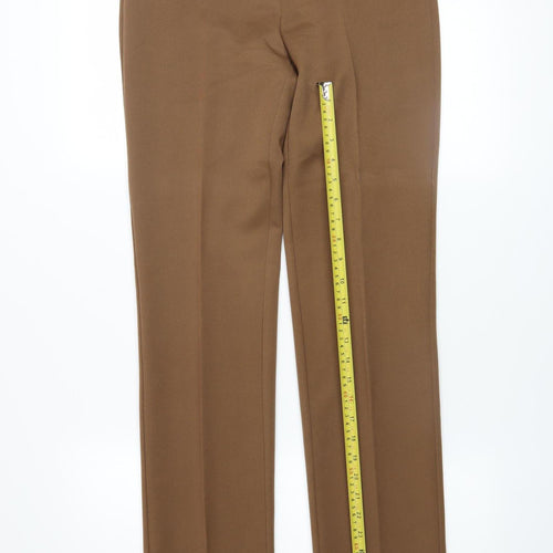 Marks and Spencer Women’s Brown Size 8 Long Dress Pants with Zip Pockets