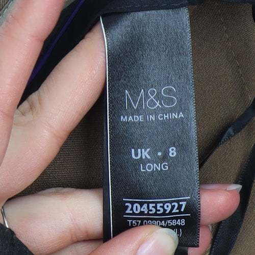 Marks and Spencer Women’s Brown Size 8 Long Dress Pants with Zip Pockets