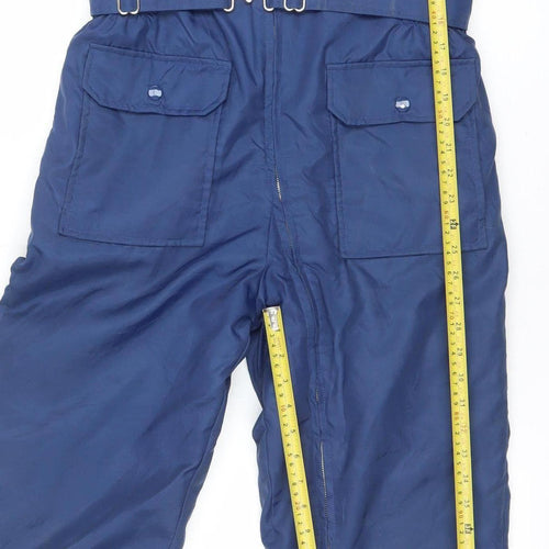 Wild Thunder Blue Nylon Insulated Ski Jumpsuit Women UK 14 Belted Zip Winter