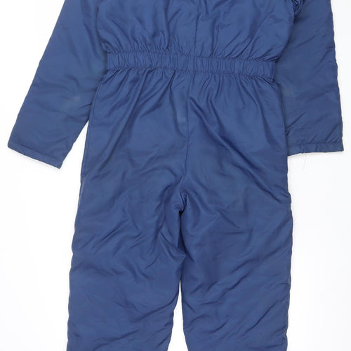 Wild Thunder Blue Nylon Insulated Ski Jumpsuit Women UK 14 Belted Zip Winter