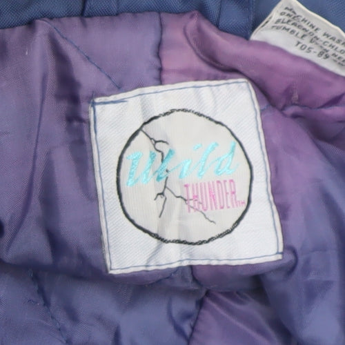 Wild Thunder Blue Nylon Insulated Ski Jumpsuit Women UK 14 Belted Zip Winter