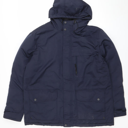 FB Sister Men's Blue 2XL Hooded Lined Parka Jacket