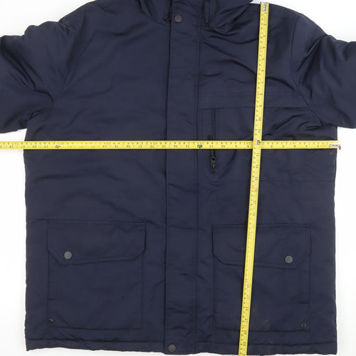 FB Sister Men's Blue 2XL Hooded Lined Parka Jacket