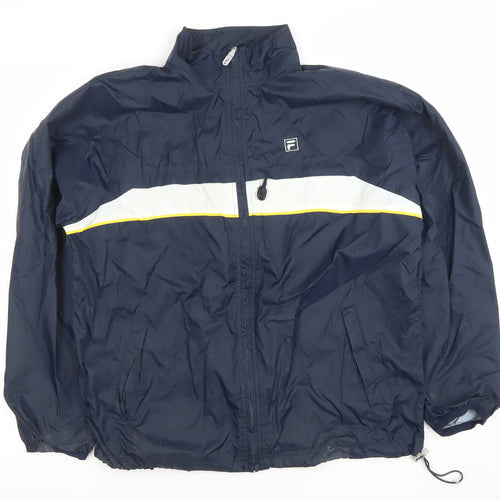 FILA Men's Blue 34 Retro Windbreaker Jacket with Zip and Logo