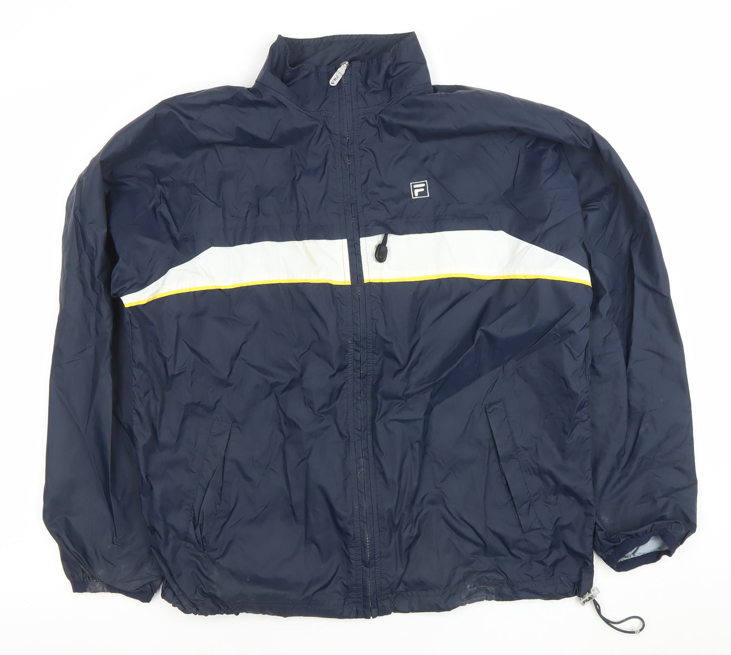 FILA Men's Blue 34 Retro Windbreaker Jacket with Zip and Logo