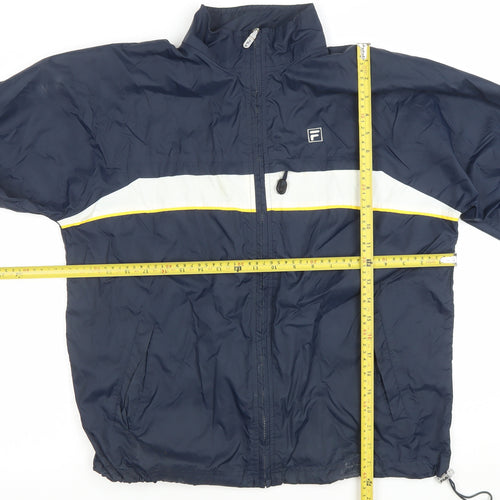 FILA Men's Blue 34 Retro Windbreaker Jacket with Zip and Logo