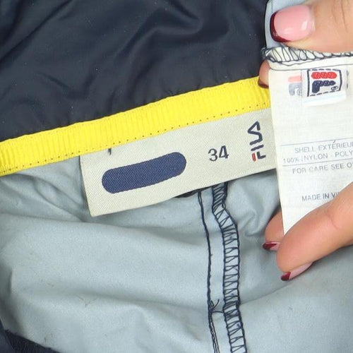 FILA Men's Blue 34 Retro Windbreaker Jacket with Zip and Logo