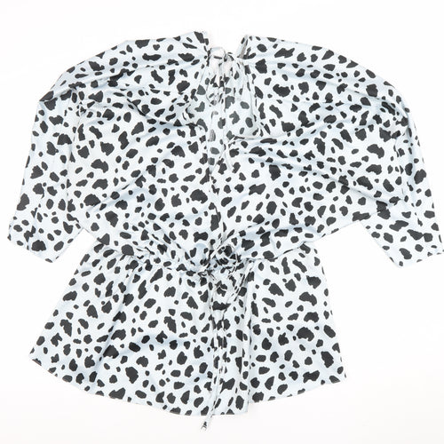 ASOS Women’s White Animal Print Tunic Blouse Size 18