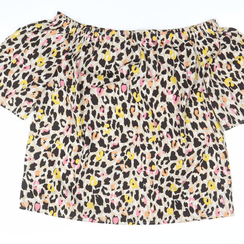 Capsule Women’s Multicoloured Leopard Off Shoulder Blouse Size 18