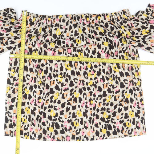 Capsule Women’s Multicoloured Leopard Off Shoulder Blouse Size 18