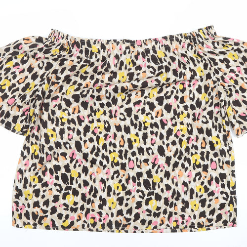 Capsule Women’s Multicoloured Leopard Off Shoulder Blouse Size 18