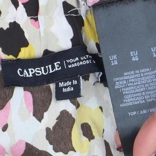 Capsule Women’s Multicoloured Leopard Off Shoulder Blouse Size 18