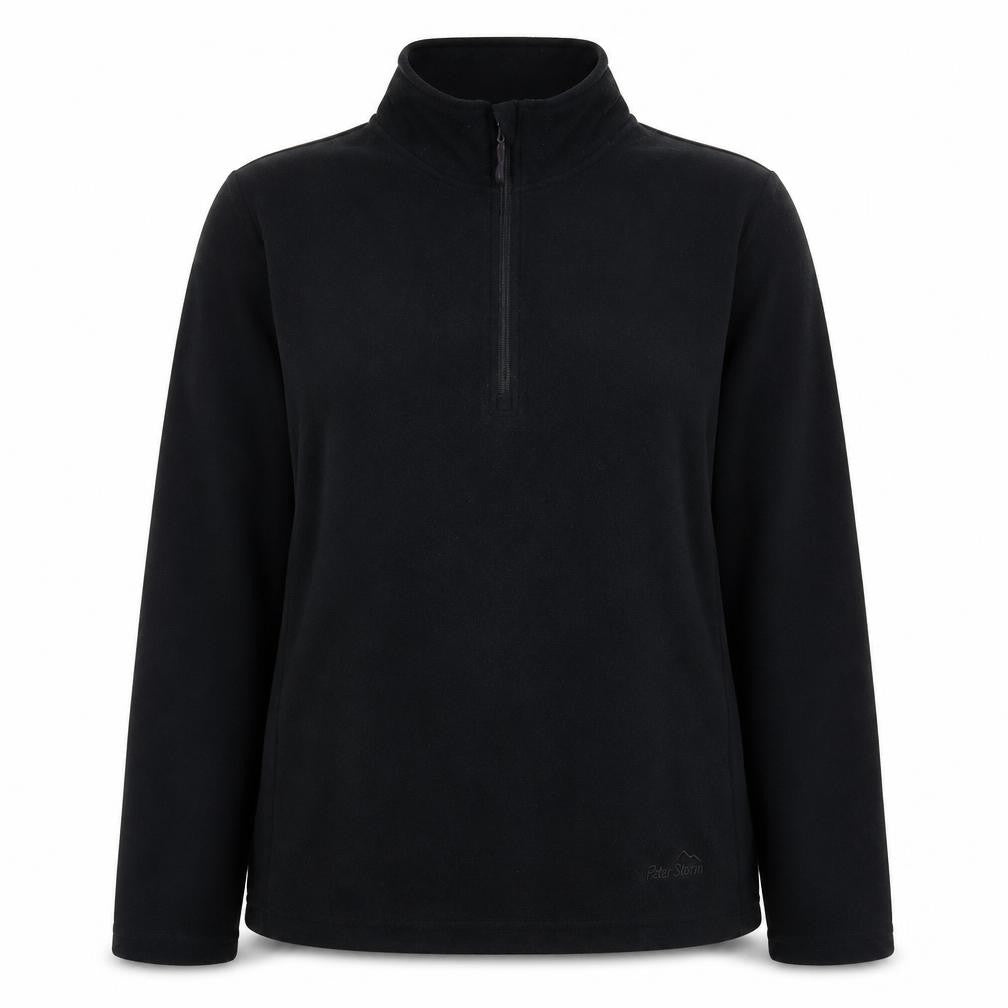 Front view of Peter Storm Women's Black, size 10, Fleece 1/2 Zip Pullover Sweatshirt