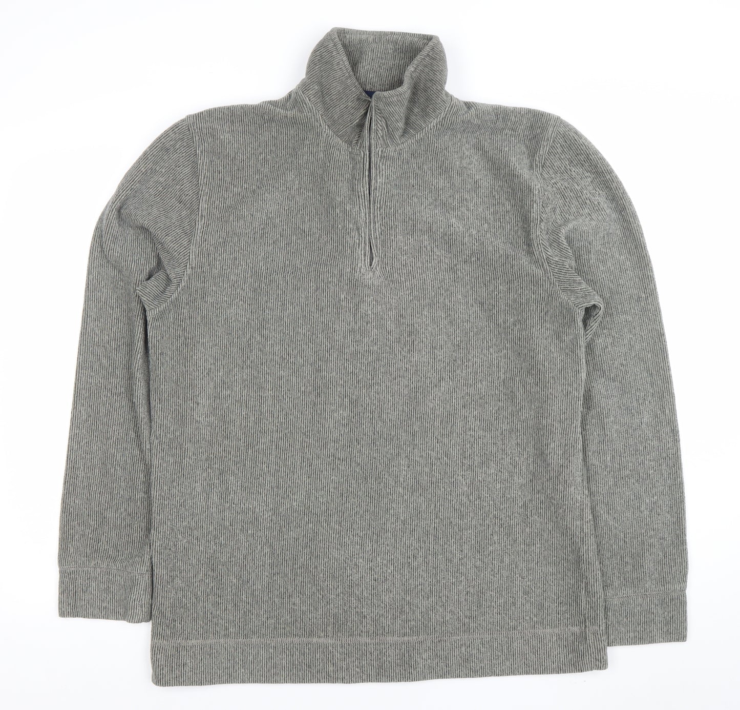 Lee Cooper Men's Grey 1/4 Zip Mock Neck Knit Sweatshirt Size M