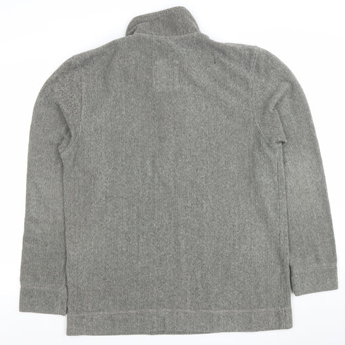 Lee Cooper Men's Grey 1/4 Zip Mock Neck Knit Sweatshirt Size M