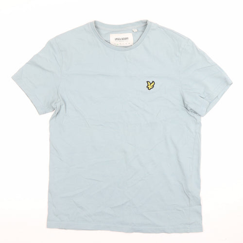 Lyle & Scott Organic Blue Cotton Men's M Crew Neck Short Sleeve T-Shirt