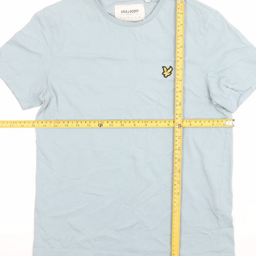 Lyle & Scott Organic Blue Cotton Men's M Crew Neck Short Sleeve T-Shirt