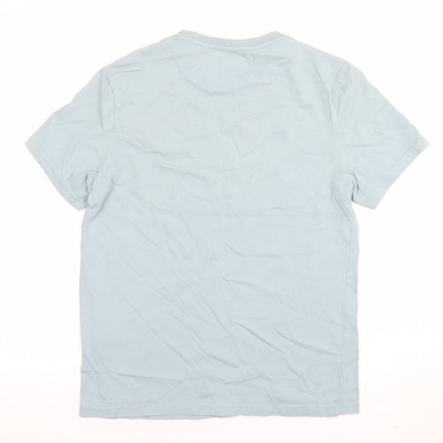 Lyle & Scott Organic Blue Cotton Men's M Crew Neck Short Sleeve T-Shirt