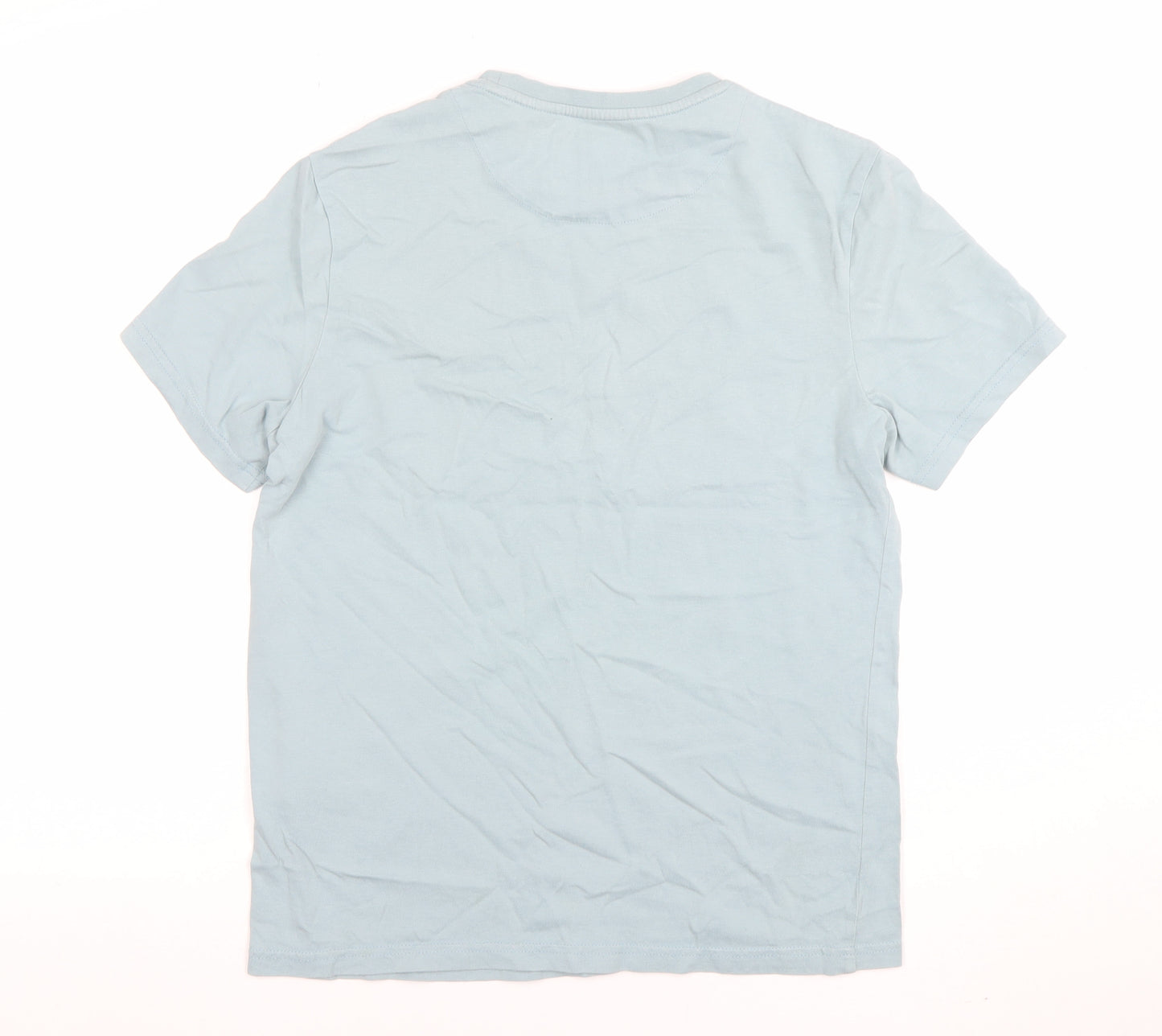 Lyle & Scott Organic Blue Cotton Men's M Crew Neck Short Sleeve T-Shirt