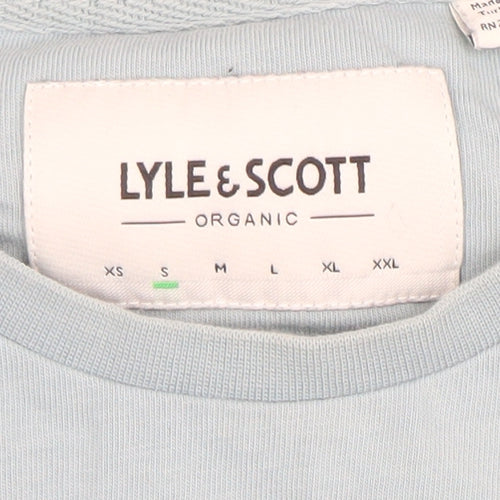 Lyle & Scott Organic Blue Cotton Men's M Crew Neck Short Sleeve T-Shirt