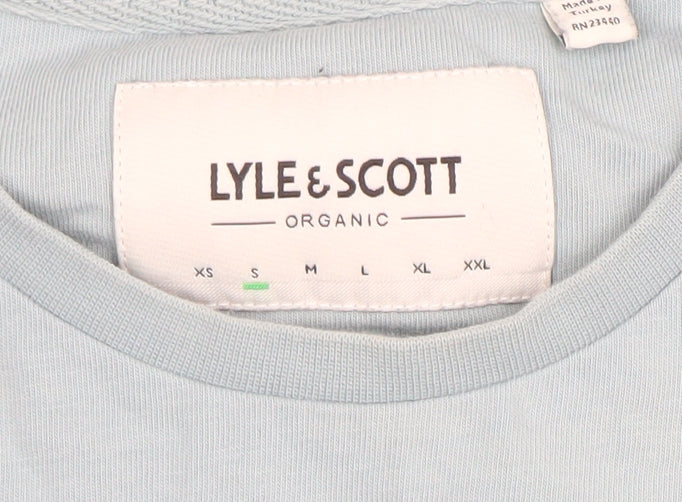 Lyle & Scott Organic Blue Cotton Men's M Crew Neck Short Sleeve T-Shirt