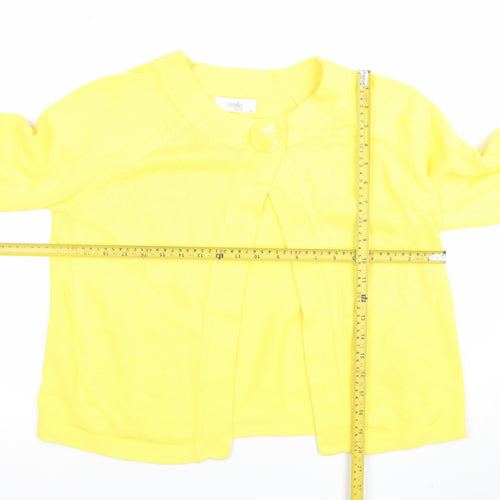Wallis Petite Women's Yellow 100% Cotton Cardigan Size 14