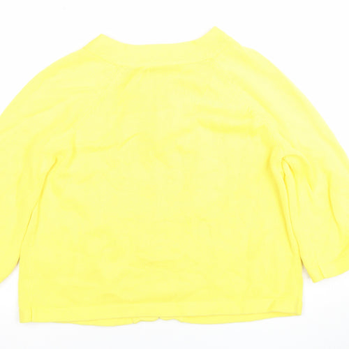 Wallis Petite Women's Yellow 100% Cotton Cardigan Size 14