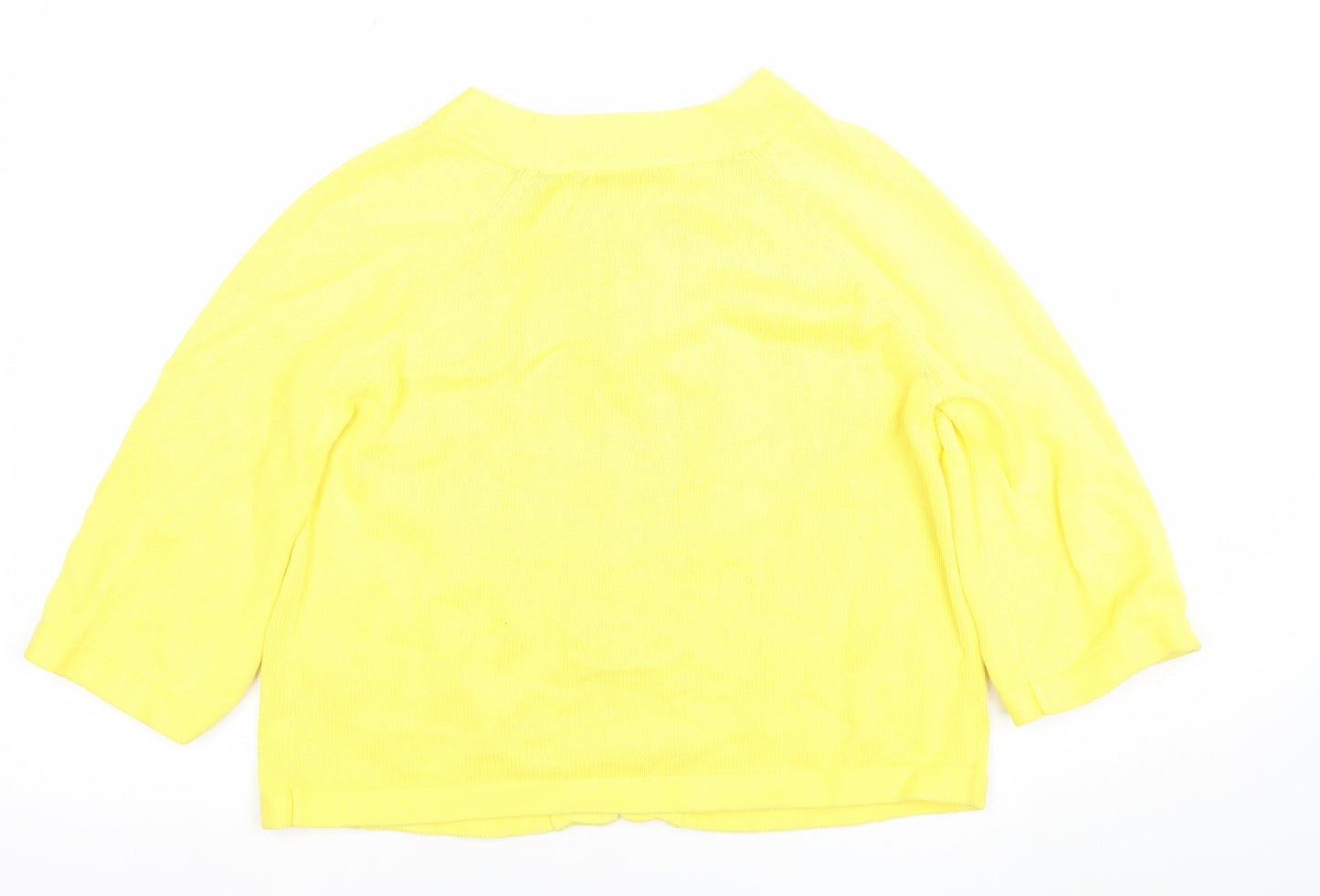 Wallis Petite Women's Yellow 100% Cotton Cardigan Size 14