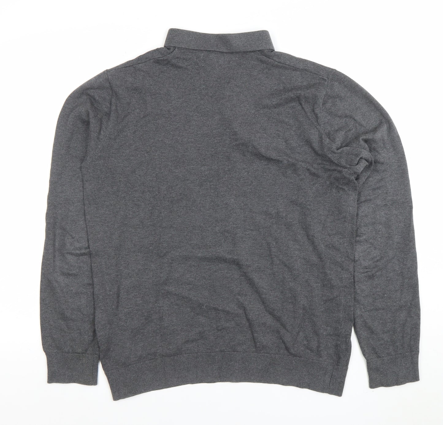 U.S. Polo Assn. Men's Grey Long Sleeve Cotton Polo Shirt M