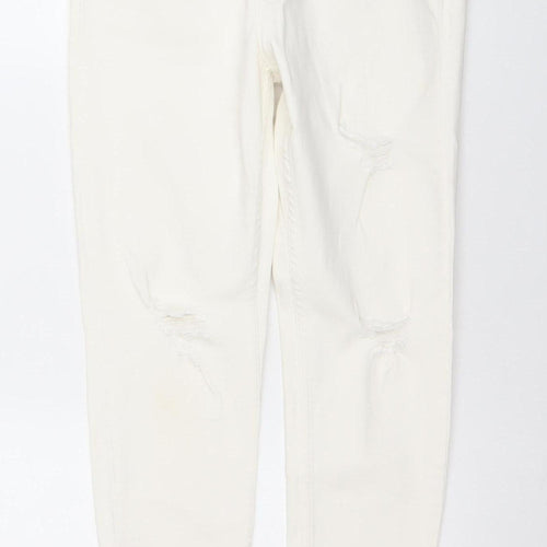 Denim Co Women's White Size 14 Skinny Distressed Jeans
