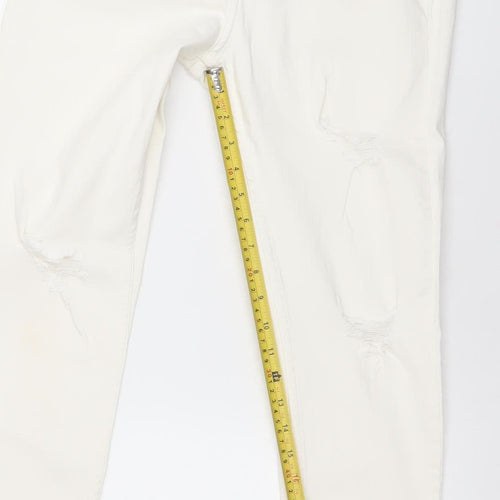 Denim Co Women's White Size 14 Skinny Distressed Jeans