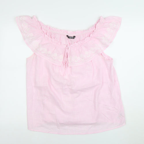 Dunnes Women Pink Off Shoulder Ruffle Blouse XL