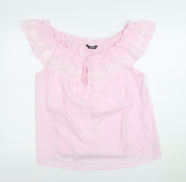 Dunnes Women Pink Off Shoulder Ruffle Blouse XL