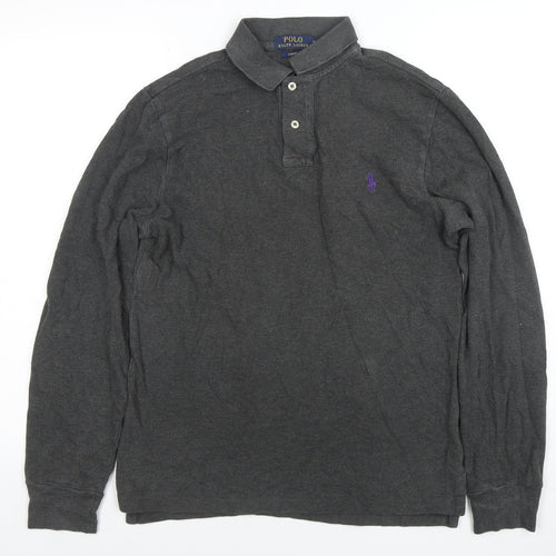 Ralph Lauren Men’s Grey Slim Fit Long Sleeve Polo Shirt M