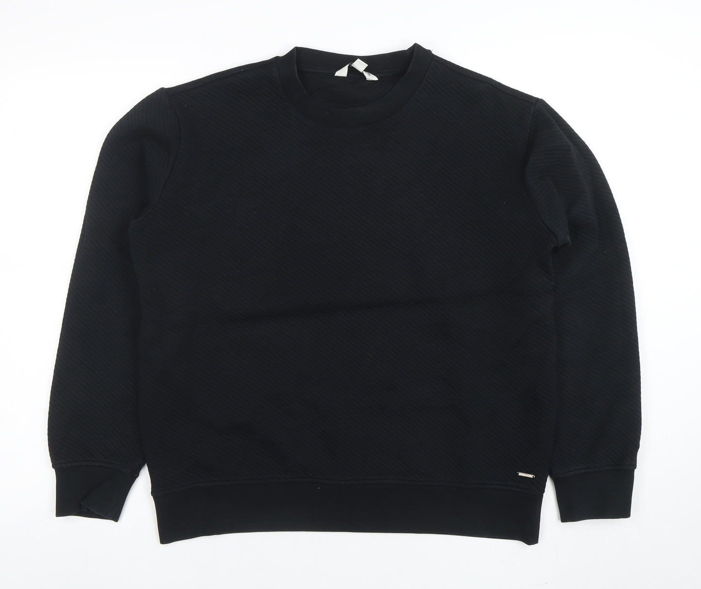 Marks and Spencer Mens Black Medium Crew Neck Pullover Sweatshirt