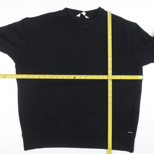 Marks and Spencer Mens Black Medium Crew Neck Pullover Sweatshirt