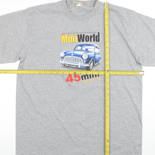SMILEY Men's Grey Mini Cooper Graphic T-Shirt Size L