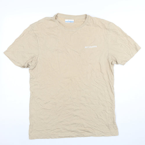 Columbia Mens Beige Short Sleeve Crew Neck T-Shirt Size S