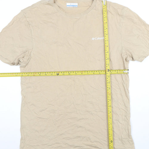 Columbia Mens Beige Short Sleeve Crew Neck T-Shirt Size S