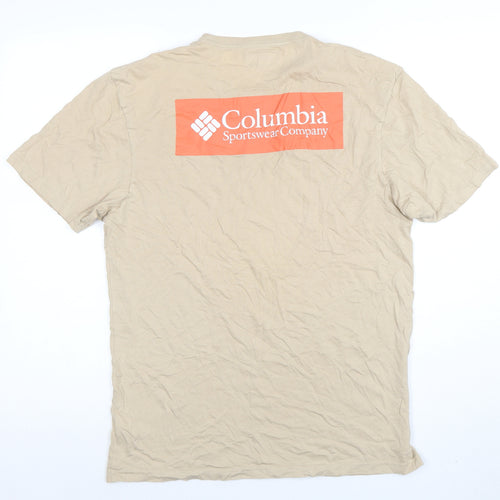 Columbia Mens Beige Short Sleeve Crew Neck T-Shirt Size S