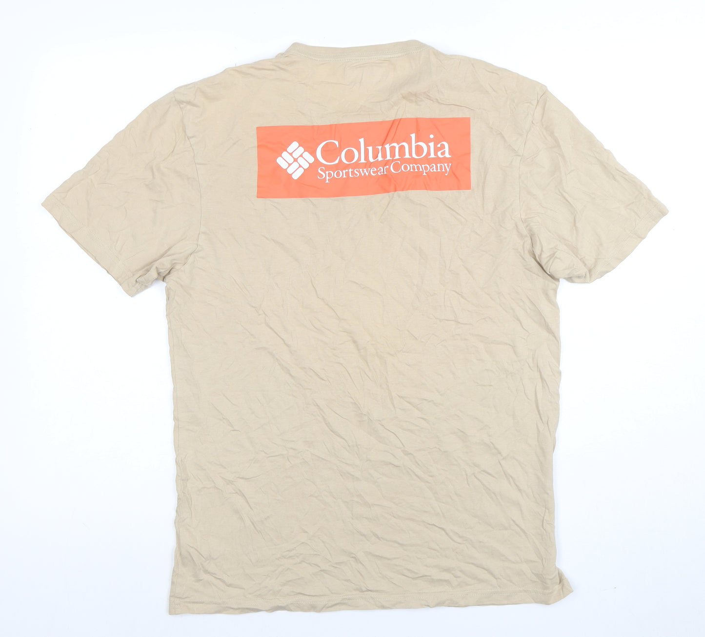 Columbia Mens Beige Short Sleeve Crew Neck T-Shirt Size S