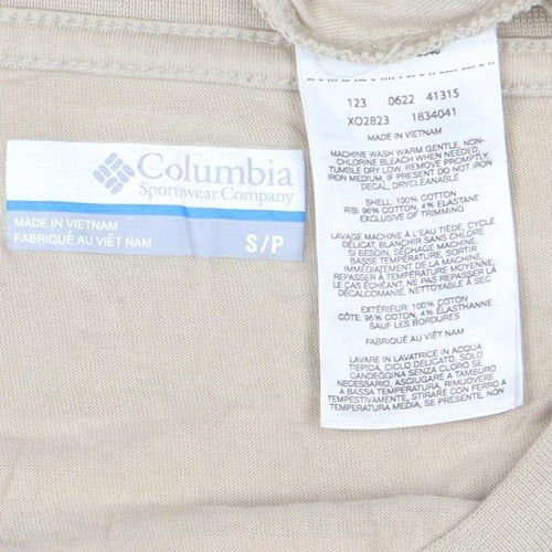 Columbia Mens Beige Short Sleeve Crew Neck T-Shirt Size S