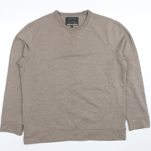 JACHS New York Men's Brown Pullover Sweatshirt L Crew Neck