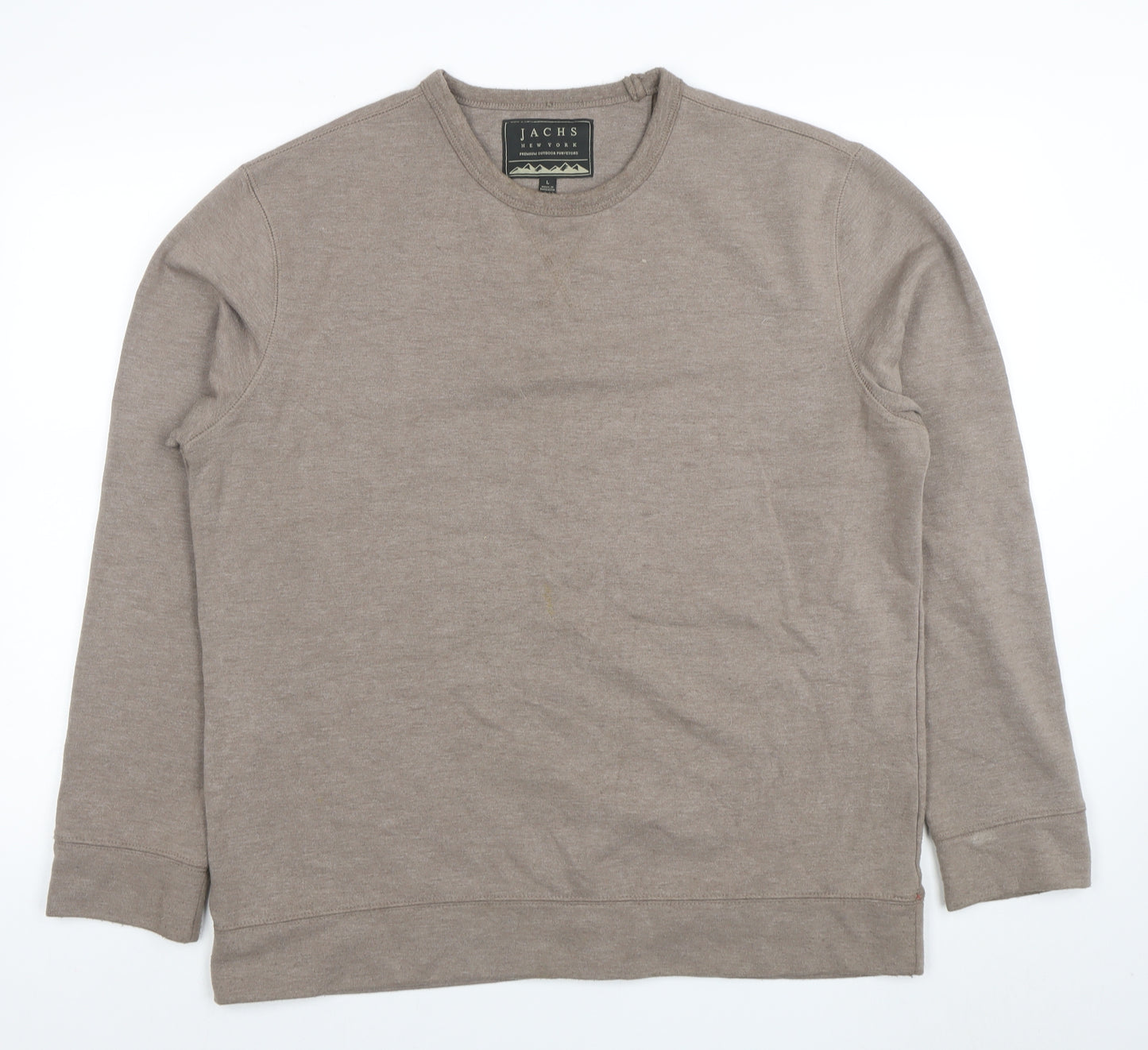 JACHS New York Men's Brown Pullover Sweatshirt L Crew Neck